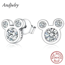 Летняя коллекция, 925 пробы серебряные серьги, Мультяшные серьги-гвоздики с Микки Маусом для женщин, девушек, серьги, модные ювелирные изделия своими руками