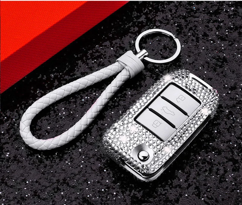 Автомобильный чехол для ключей складной чехол для ключей роскошный сверкающий бриллиант кристалл для ROEWE RX5 для MG ZS 3 кнопки
