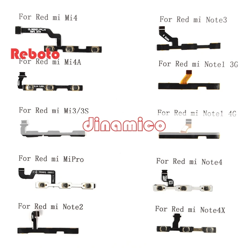 

HH For Redmi 4 4A 3 3S Volume Button Power Switch On Off Button Flex For Xiao Mi Redmi Pro Note 2 3 1 4 Note 4X 1pcs