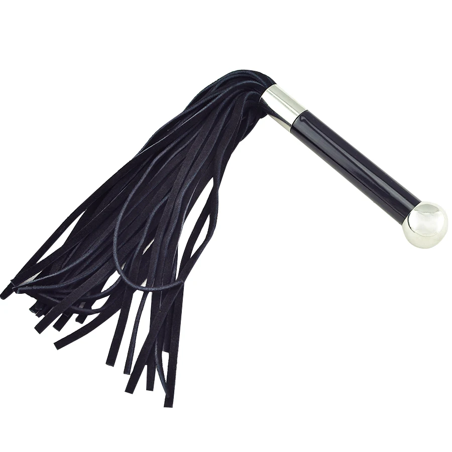 

2018 Hot Sale Genuine Real Cow Leather Whip Flogger Handle Tassels Restraint Fetish Bondage