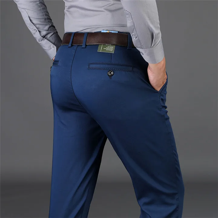 Флисовые теплые зимние повседневные штаны, толстые брюки, мужские брендовые AFS JEEP, деловой костюм, брюки в тяжелом весе, pantalones hombre, размер 42 - Цвет: Синий