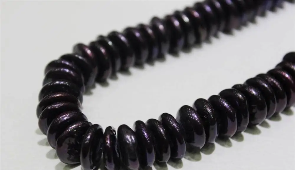 

Coin freshwater pearl necklace DIY dark-purple"Handmade"No metal 15" Beauty