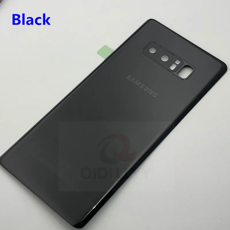 black Для SAMSUNG Galaxy Note 8 N950 N950F стеклянная крышка для батареи задняя дверь корпус для SAMSUNG Note 8 оригинальная Задняя стеклянная крышка - Цвет: black