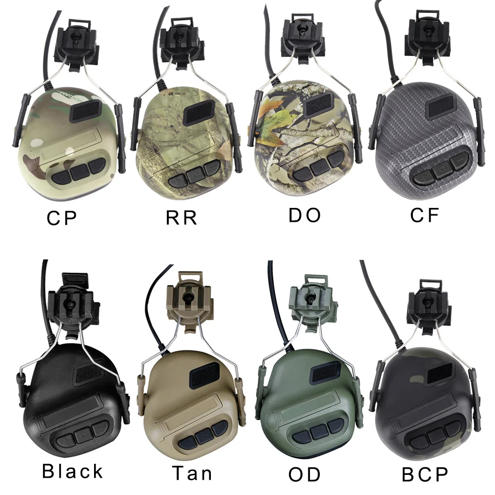 Tactical Helmet Headset with Fast Helmet Rail Adapter Peltor Noise Canceling Comtac Headset Camouflage Military Headphone