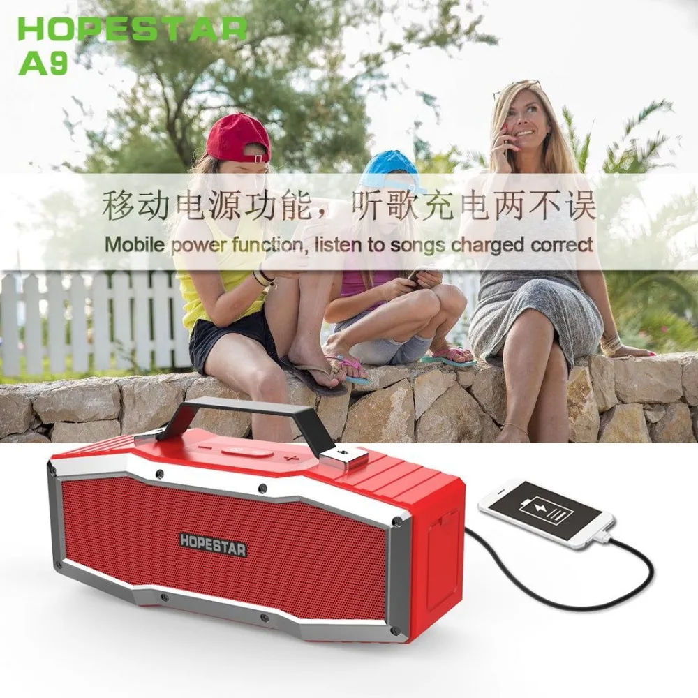 HOPESTAR A9 IPX6 Водонепроницаемый Bluetooth динамик открытый портативный беспроводной громкий динамик звуковая система 3D стерео музыка объемный