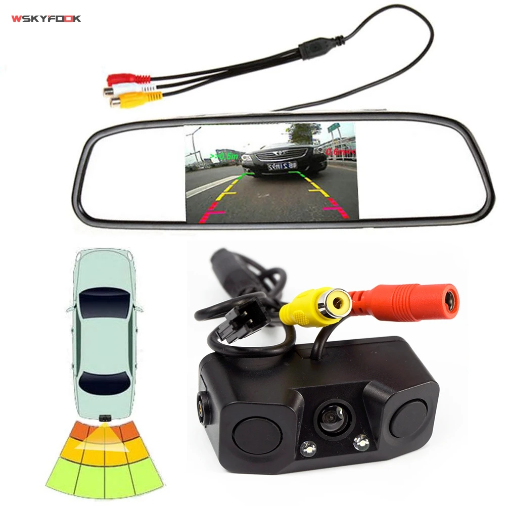 Waterproof Parking Monitors System Car Rearview Mirror Monitor With