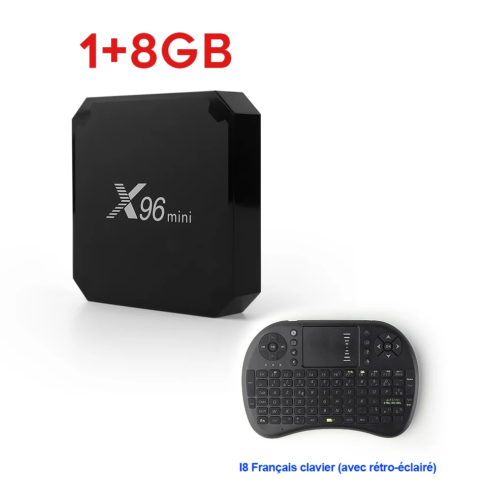 18X96Mini i8 French X96 Мини Android 7,1 2+ 16G/1+ 8G ТВ коробка Amlogic S905W Четырехъядерный 4K 100M LAN Поддержка 2,4 ГГц wifi H.265 декодер Android X96Mini Box - Цвет: 18X96Mini i8 French