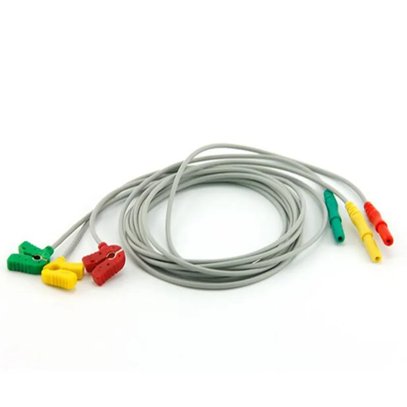 AAAMI Holter Recorder проволочный вывод для ЭКГ, 3 провода, оснастки, AHA D1.5 для зажима 4,0 холтеровые кабели для Holter машины