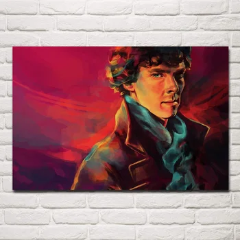 

benedict cumberbatch men portraits sherlock artwork KC059 living room bedroom home wall art decor wood frame fabric poster