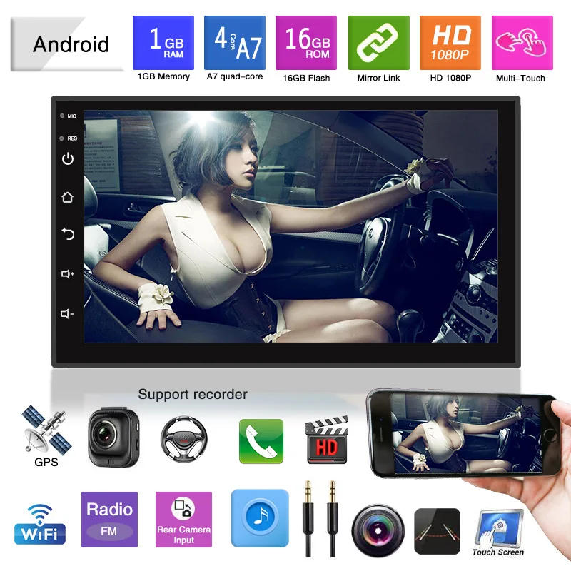 Универсальный 2 din Автомобильный мультимедийный плеер авторадио 2din стерео " сенсорный экран видео MP5 плеер Авто Радио Android 9,1