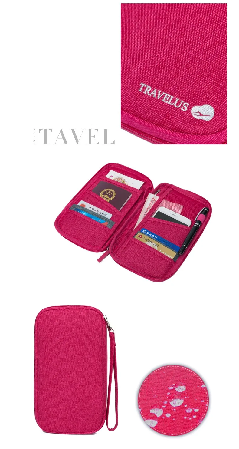 Женская сумка для путешествий для паспорта для кредитки, держатель для карт, модный дорожный органайзер, многофункциональный кошелек