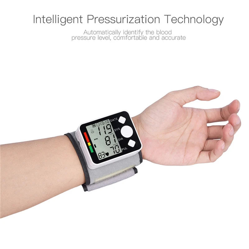 

Electronic Digital Wrist Blood Pressure Monitor Heart Rate Pulse Pressure Meter Portable Sphygmomanometer Monitor Health Care 37