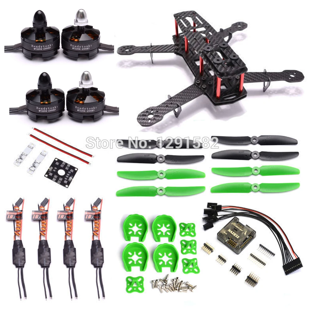 

ZMR250 250 Carbhon Fiber Quadcopter Naze32 Rev6 6DOF Flight Controller Board 2204 2300kv Motor 12A Simonk ESC 5030 Prop