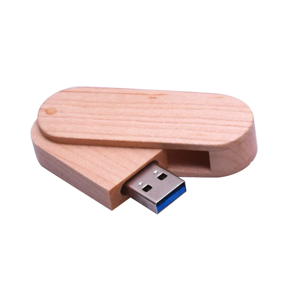 Индивидуальный логотип USB накопитель деревянный USB флеш-накопитель Флешка usb 3,0 16 ГБ 32 ГБ мини Вращающаяся ручка-накопитель карта памяти палочка для создания логотипа Выгравированная - Цвет: Maple