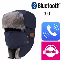 Зимняя Унисекс Женская Мужская Bluetooth 3,0 шапка утолщенная Теплая Шапка-бини из искусственного меха беспроводная гарнитура умная шапка