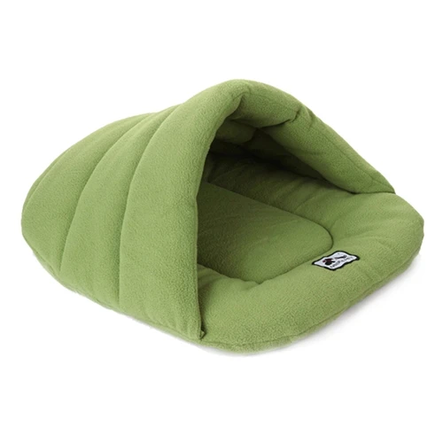 Мягкие флисовые Носки Дизайн собаки кровати для щенка кошки удобные теплые спальные мешки маленький питомник 3 цвета XS/S/M/L - Цвет: Зеленый