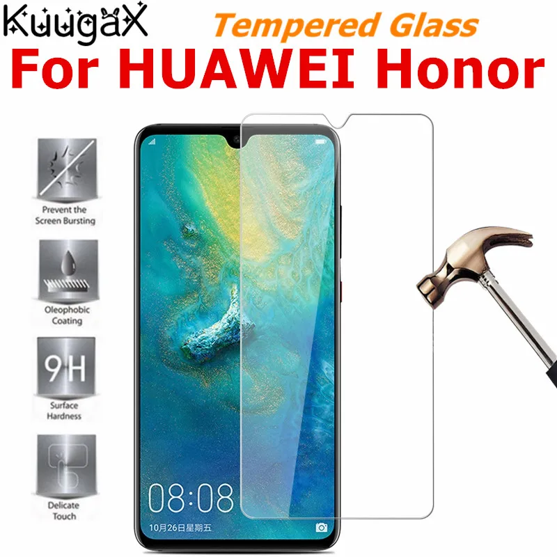 

Tempered Glass For HUAWEI Honor 8 Lite P8lite 2017 6C PRO Note View 10 P20 Play P Smart Selfie Screen Protective on thin clear