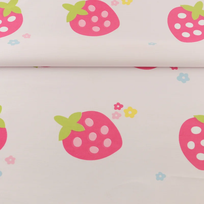 Pink Strawberries Designs 100 Cotton Fabric Quilting Patchwork Bedding