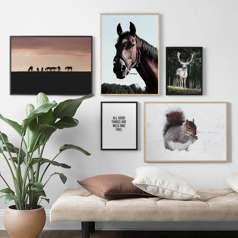 Squirrel Horse Deer Forest Quotes Wall Art Canvas Painting Nordic Posters And Prints Wall Pictures For Living Room Decor Squirrel Horse Deer Forest Quotes Wall Art Canvas Painting Nordic Posters And Prints Wall Pictures For Living Room Decor
