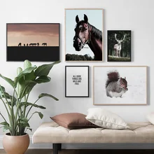 Squirrel Horse Deer Forest Quotes Wall Art Canvas Painting Nordic Posters And Prints Wall Pictures For Living Room Decor Squirrel Horse Deer Forest Quotes Wall Art Canvas Painting Nordic Posters And Prints Wall Pictures For Living Room Decor