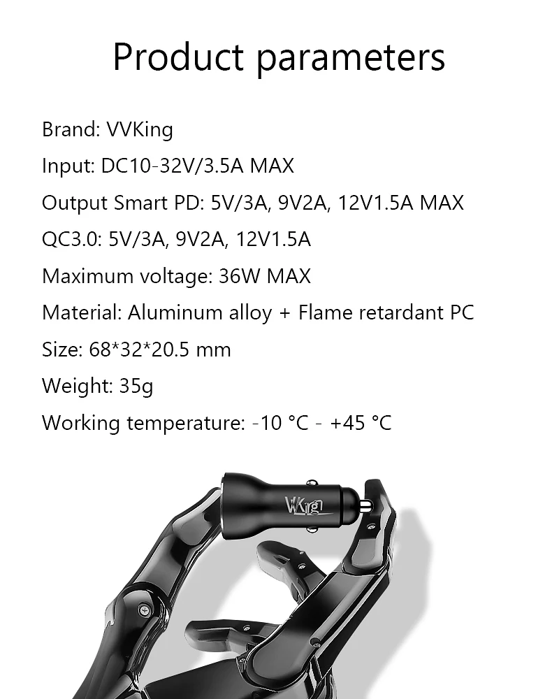 Carregador de Carro para Iphone Carregador de Telefone do Carro Vvking Dual Carga Rápida 3.0 Samsung Huawei Xiaomi Tipo-c pd Carregamento Rápido 36w Usb 3 Carregadores de celular