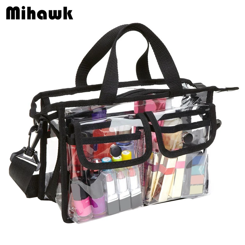

Mihawk Transparent Handbags EVA Clear Waterproof Women's Toiletry Make Up Totes Makeup Clothing Beauty Zipper Organization Pouch