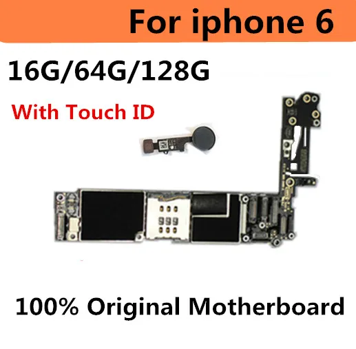 

16gb / 64gb / 128gb Original unlocked for iphone 6 Motherboard With Touch ID/without Touch ID,for iphone 6 Mainboard