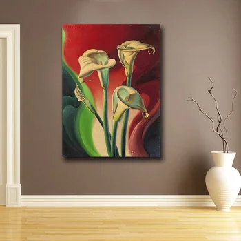 

Wxkoil Art Wall Pictures Arum lilies Canvas Painting For Living Room Home Decor Oil Painting On Canvas Wall Painting Unframed