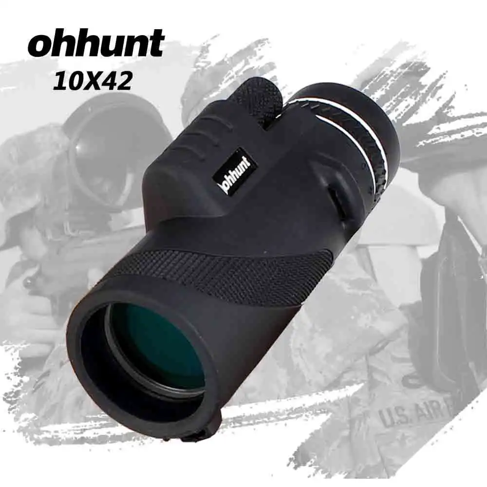 Монокуляр ohhunt 10x42 компактный оптический телескоп с призмой BAK4 для охоты