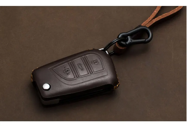 1 шт. чехол для ключей от автомобиля из натуральной кожи для Toyota Yaris Camry Corolla Prado REIZ Crown RAV4 Hilux