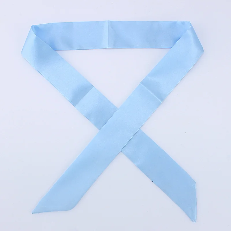 D99 Sky blue 30 цветов, женский шарф, модный однотонный шарф, узкая маленькая лента на голову, шарф с ручкой для волос, роскошный брендовый декоративный галстук - Цвет: D99 Sky blue