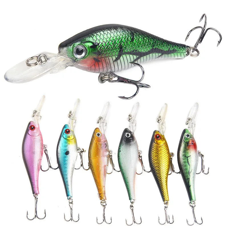 

6Pcs/lot 3D Eyes Laser Lifelike Minnow Lures Hard Bait Isca Wobblers Plastic Crankbait For Sea Fishing Bait Lures Pesca