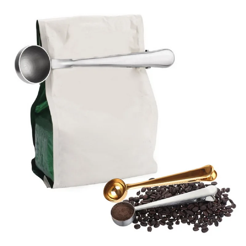 Hoomall многофункциональная кофейная ложка с зажимом для сумки чайная кофейная мерная чашка Совок из нержавеющей стали кофейная ложка кухонные аксессуары