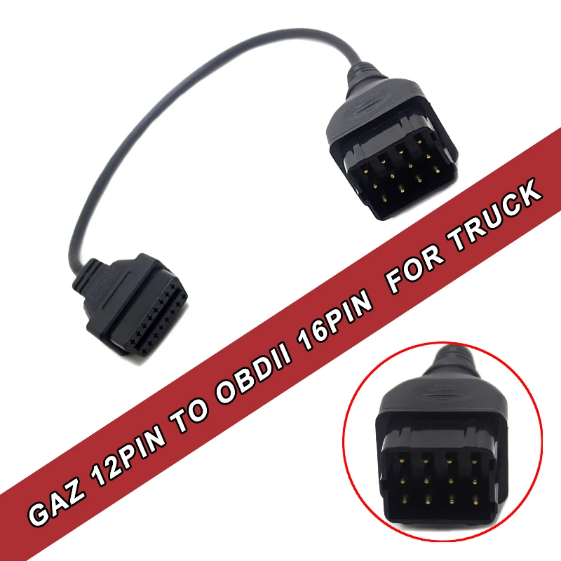 Prix pour GAZ 12 Broches Broches Mâle à OBD OBD2 OBDII DLC 16 Broches Femelle 16Pin Diagnostique de Voiture Adaptateur Convertisseur Câble Prix pour GAZ 12 Broches Broches Mâle à OBD OBD2 OBDII DLC 16 Broches Femelle 16Pin Diagnostique de Voiture Adaptateur Convertisseur Câble