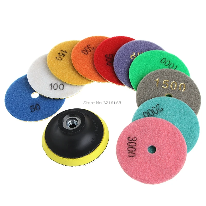 

For 11Pcs/Set Diamond Polishing Pads Granite Marble Concrete Stone Grinding Discs 3/4 Promotion