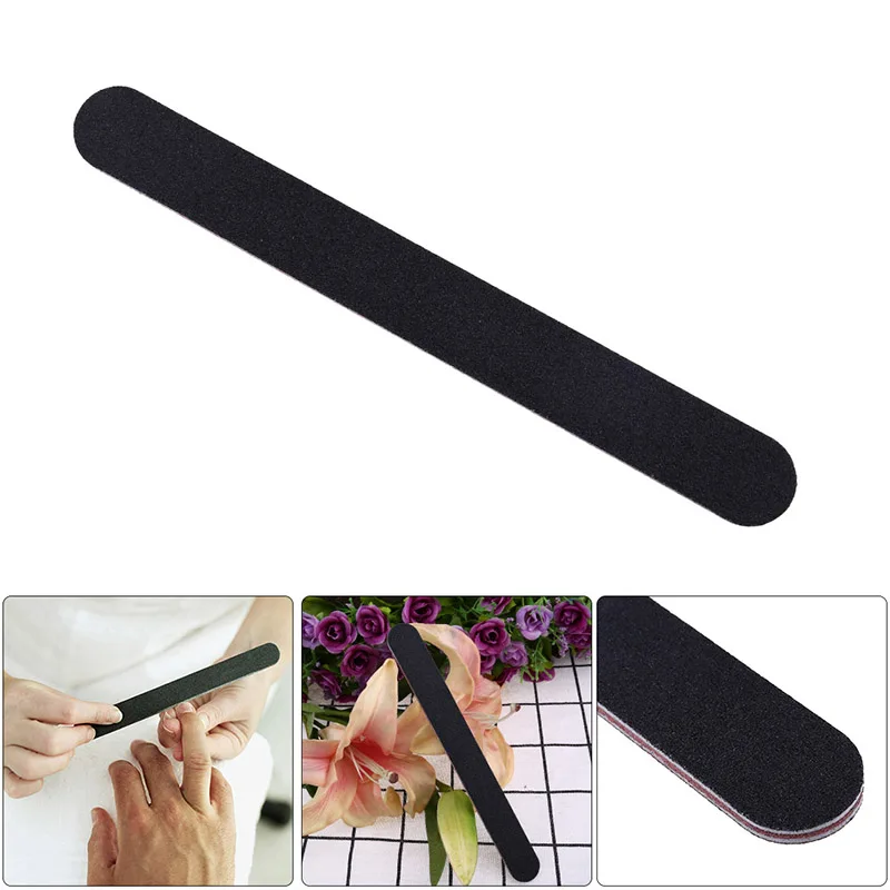 

Nail File Nail Art Salon Glitter Tools Black Sand Strip Polished Double-sided Manicure As Show