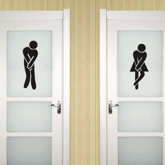 New Bathroom Wall Stickers Creative Ornaments Black Civilization Public Toilet Men And Women Logo New Bathroom Wall Stickers Creative Ornaments Black Civilization Public Toilet Men And Women Logo