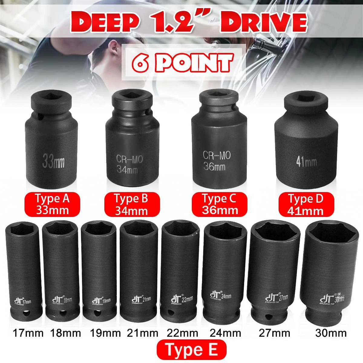 1//2/" Long Version 20 24mm 22 21 Box 18 Hex Nut 19
