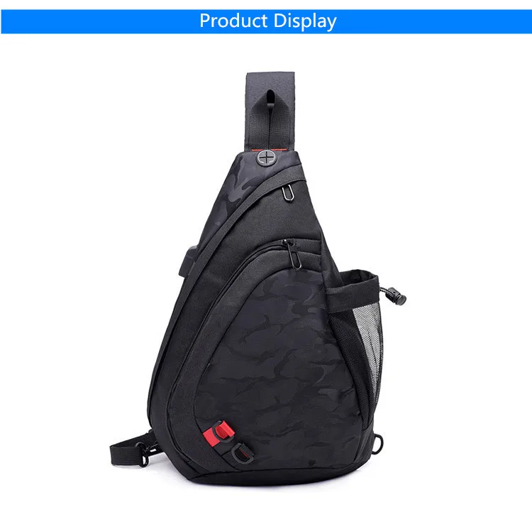DINGXINYIZU, водонепроницаемая мужская сумка через плечо, зарядка через usb, черный камуфляж, слинг, грудь, сумка, сумки на плечо для мужчин, рюкзак, рюкзак
