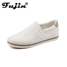 Fujin/Новинка года; сезон весна-осень; Модные женские лоферы из искусственной кожи; обувь без шнуровки; женская обувь; высококачественная повседневная обувь