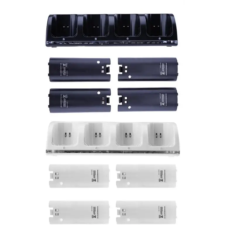 

4 Holes Charger Dock Station+4pcs Battery Packs for Nintendo Wii Remote