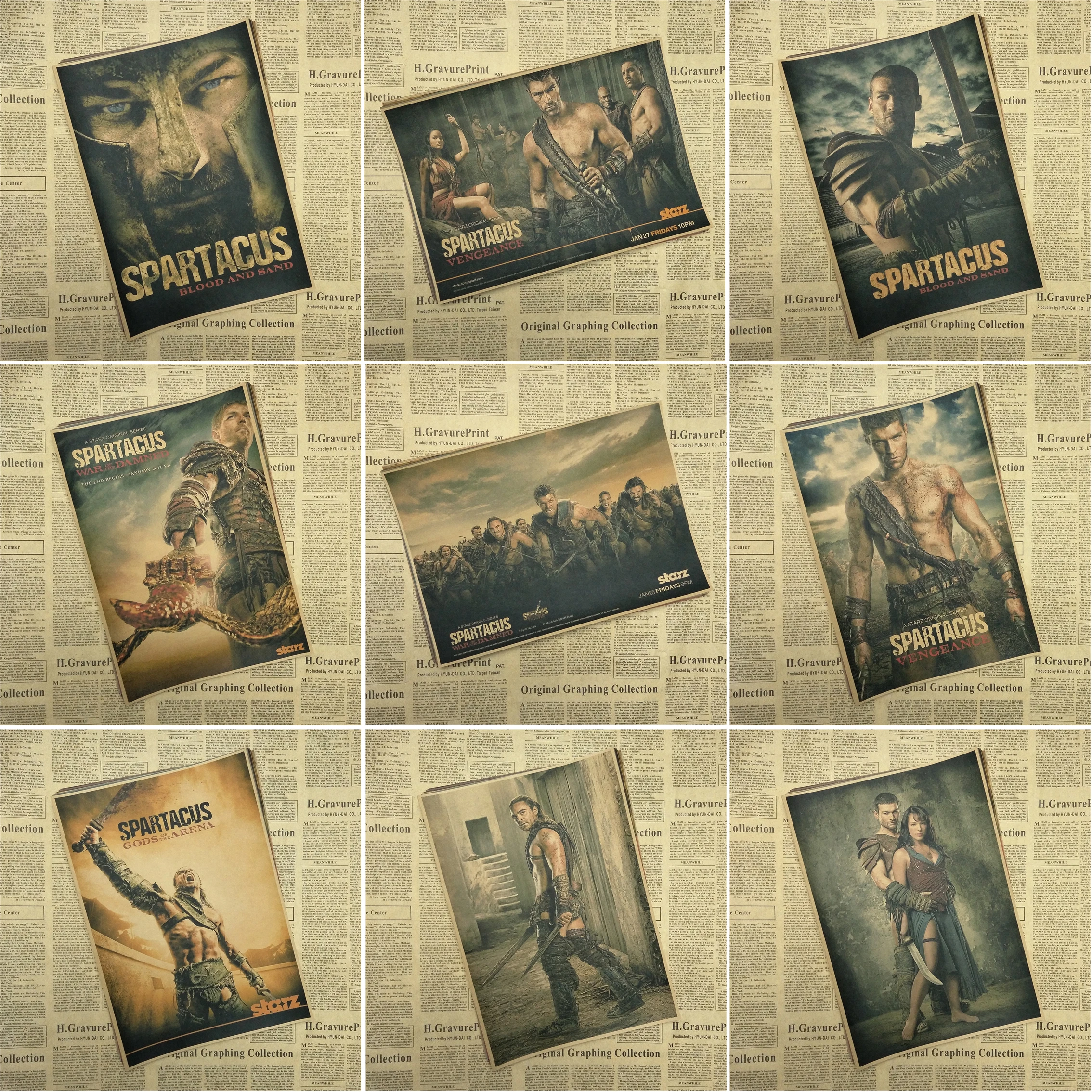 

Spartacus Vintage Movie Poster Wall Paper Home Decor Cudros Art Painting Mix Order 42x30CM Part 1
