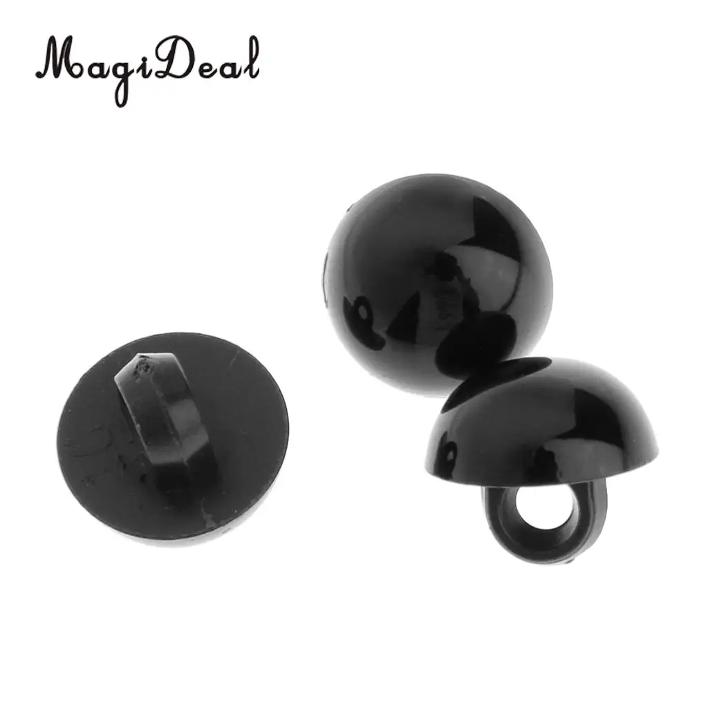 MagiDeal 100Pcs Mushroom Button Domed Sewing Plush Animal Eyes for Baby Clothes Puppets Doll Bear DIY Craft Toy Black 10mm