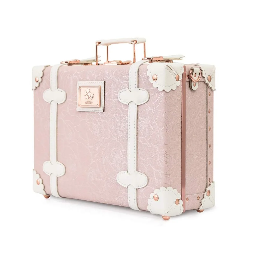 

2019 Vintage Suitcase Carry On case Hardside Rolling Spinner Retro Style for Travel hand case
