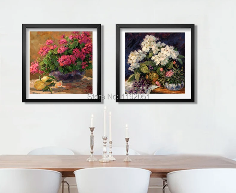 

Flower canvas painting vintage style classical still life colorful flower modern decoration art free shipping