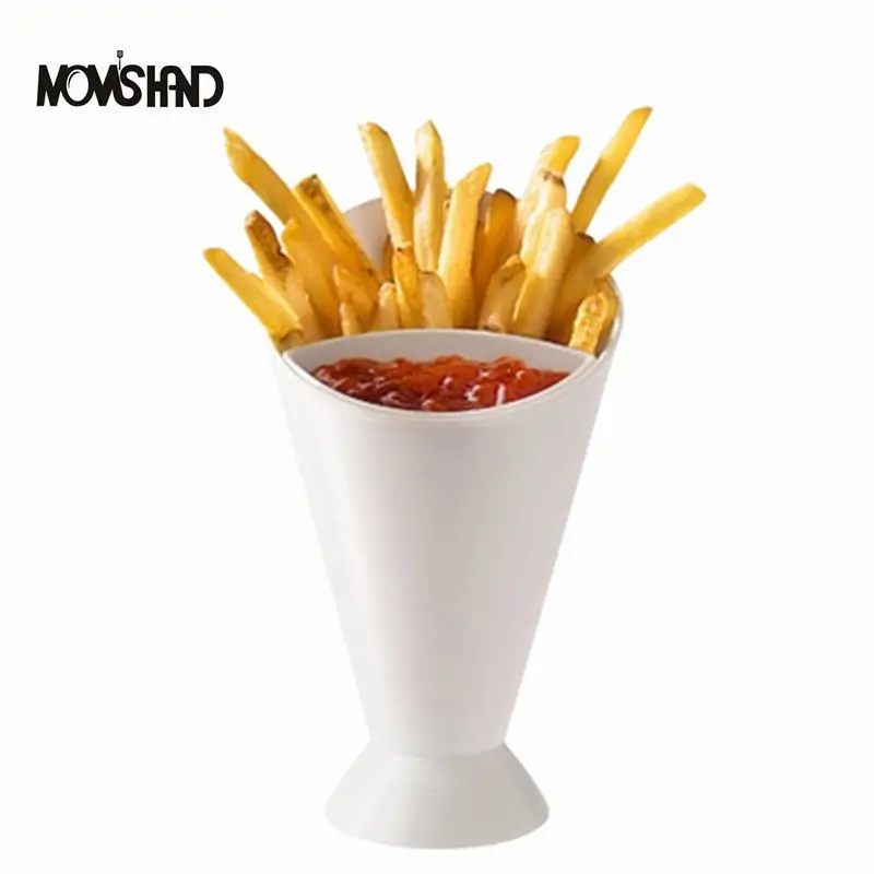 

Kitchen Potato Tool Tableware French Fry Cone with Dipping Cup