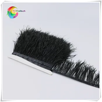 

Black Natural ostrich feather Trimming height 8-10cm feathers ribbon wedding party dance dress decoration sewing accessories
