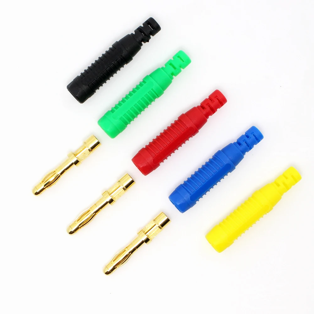 422g Gold plated Unshrouded 4mm male inline banana Plug solder