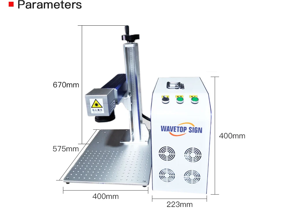 WaveTopSign 20 Вт Сплит Тип алюминиевый корпус волоконная лазерная маркировочная машина Макс волоконный лазерный модуль MOPAm1/MOPAm6 20 Вт