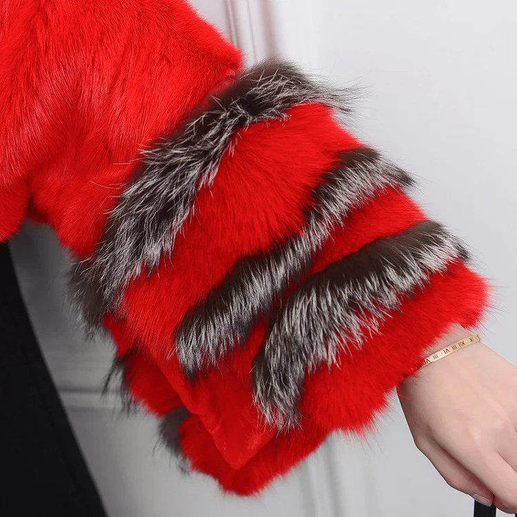 luxury brand genuine natural mink fur poncho coat (14)